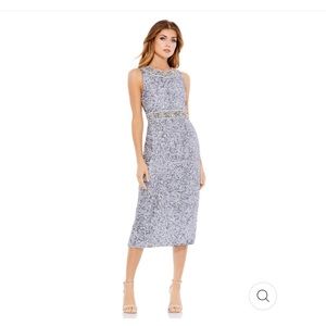 Mac Duggal Embellished Midi Sheath Dress